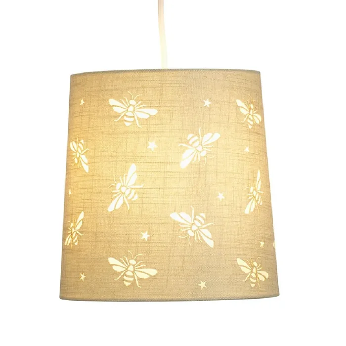 Britalia BR470 CR Cream Bee Design Easy Fit Kids Pendant Shade 23cm