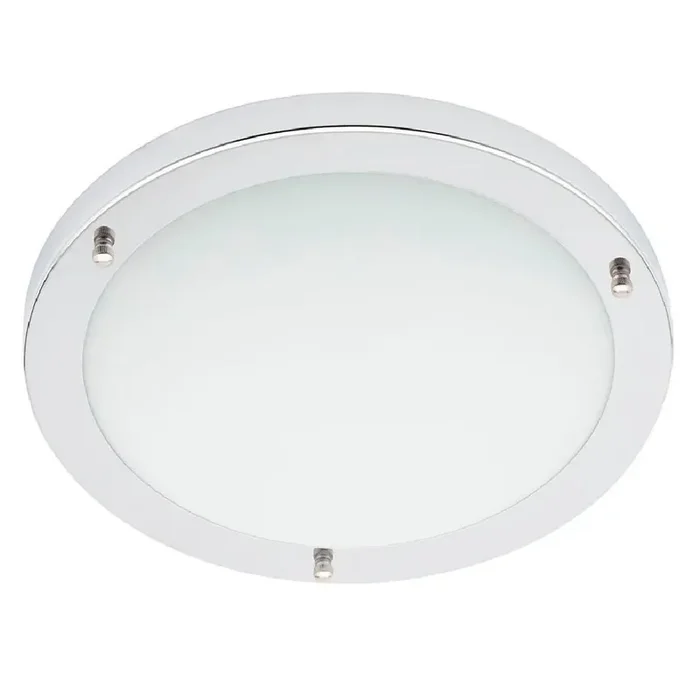 Britalia BRSPA-34050-CHR Polished Chrome Bathroom Modern Round Flush Ceiling Light IP44 31cm