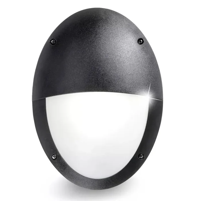 BRMADDI-VE-BL Black Outdoor Modern Oval Vertical Eyelid Bulkhead Wall Light 33cm Coastal IP66