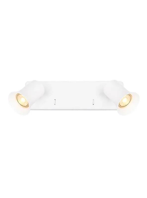 Broadway 2 Light Matt White with White Sleeve Adjustable Wall Spotlight