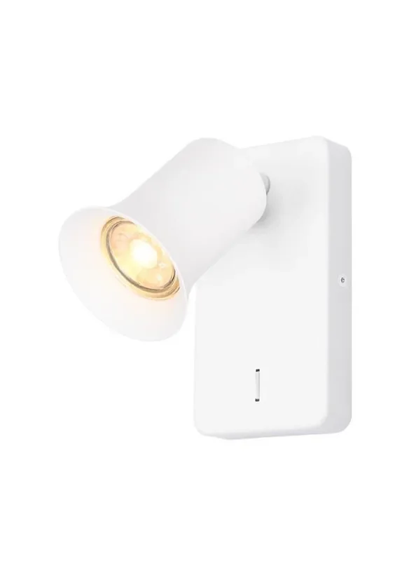 Broadway Matt White with White Sleeve Adjustable Wall Spotlight