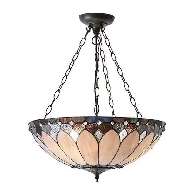 Brooklyn 3 Light Dark Bronze Tiffany Pendant Light