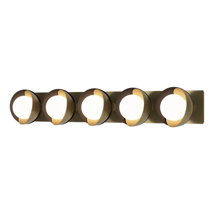Brooklyn Five Light Bath Sconce in Modern Brass (39|201379-SKT-86-14-GG0711)
