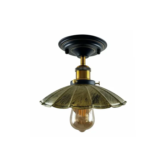 Brushed Brass Umbrella Vintage Style Ceiling Light – Flush Mounted