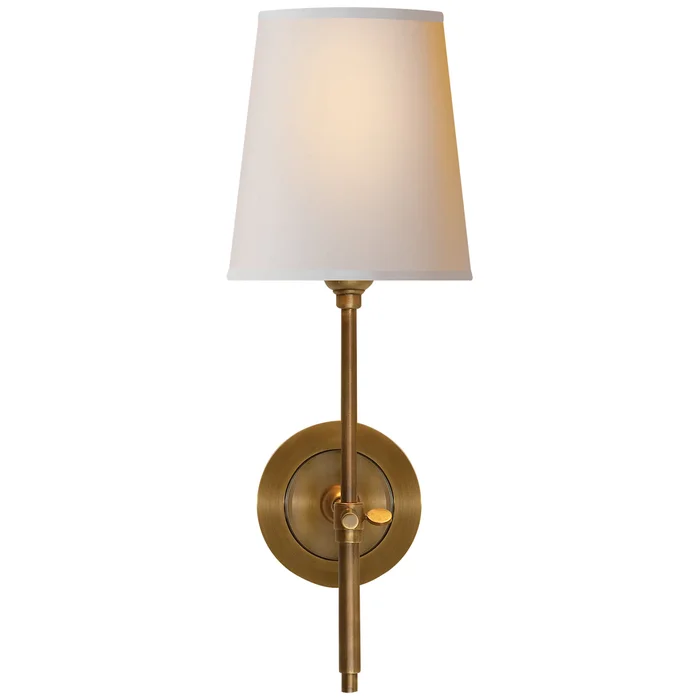 Bryant One Light Wall Sconce, Hand-Rubbed Antique Brass