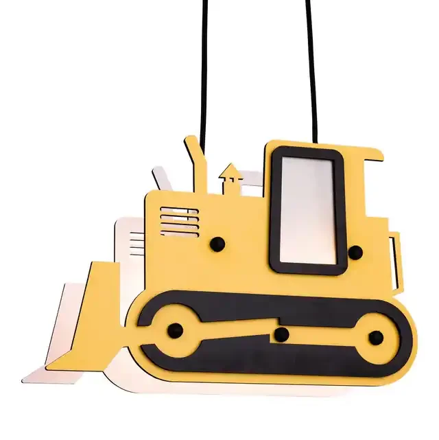 Bulldozer 2 Light Yellow and Black Pendant Light