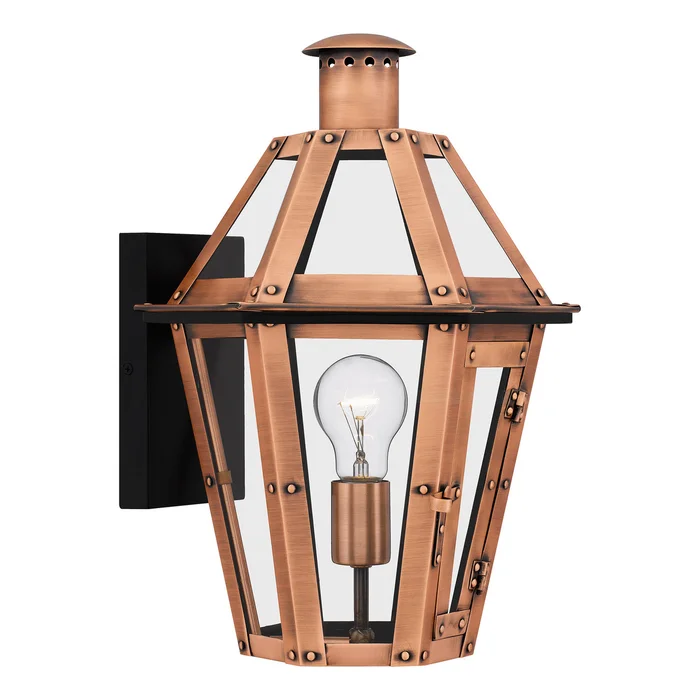 Burdett One Light Outdoor Wall Mount in Aged Copper (10|BURD8411AC)