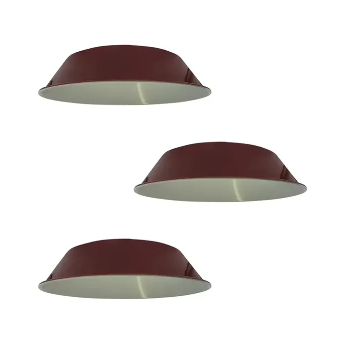 Burgundy Bowl Industrial Retro Light Shade – 3 Pack