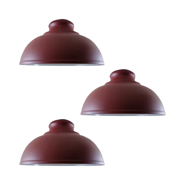 Burgundy Dome Vintage Light Shade – Medium – 3 Pack
