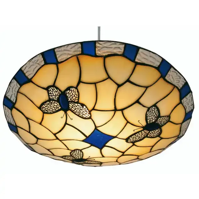 Butterfly Blue Non Electric Tiffany Easy Fit Pendant Light