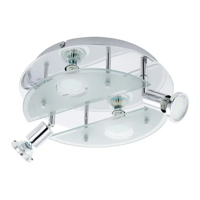 Cabo 1 Chrome with Clear Satin Glass Wall and Ceiling Light