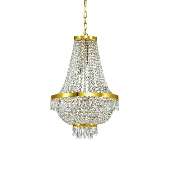Caesar SP9 9 Light Gold with Crystal Beads Chandelier