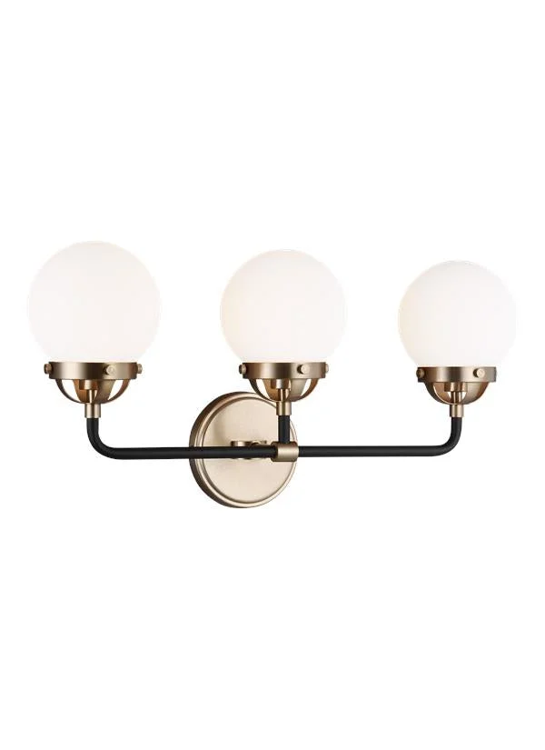 Cafe Collection – Three Light Wall / Bath | Finish: Satin Bronze / Midnight Black – 4487903-848