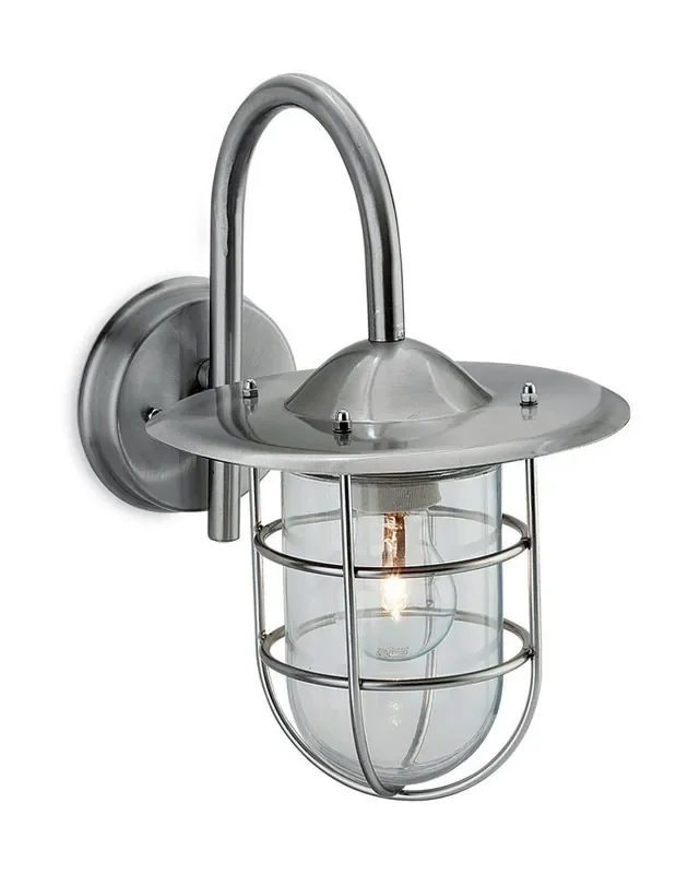 Cage Stainless Steel with Clear Glass IP44 Wall Light