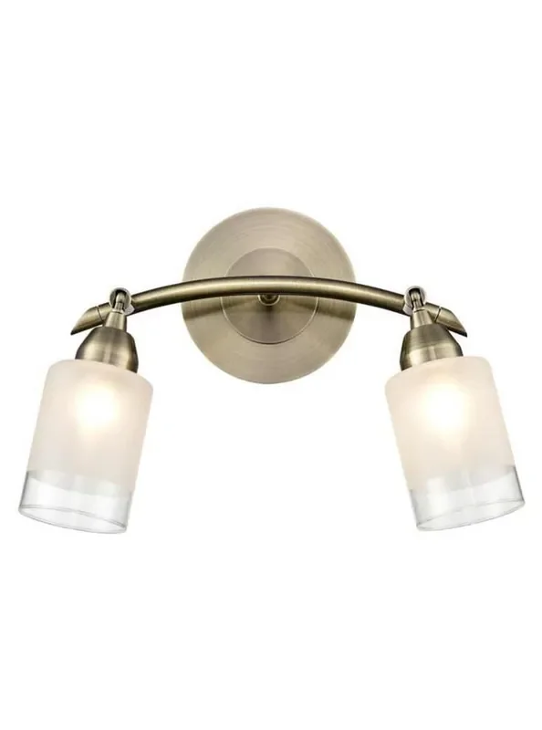 Campani 2 Light Bronze with Adjustable Clear Acid Glass Wall Spotlight