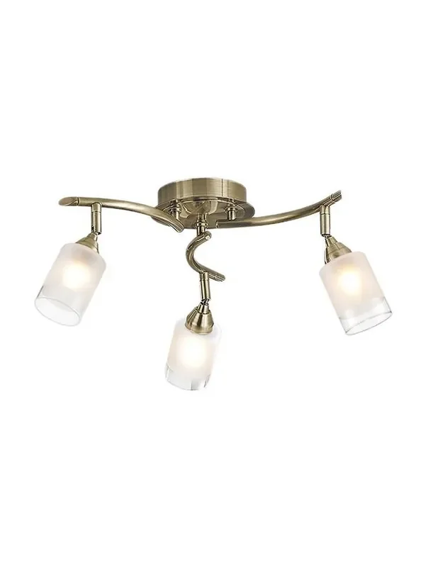 Campani 3 Light Bronze with Adjustable Clear Acid Glass Ceiling Spotlight