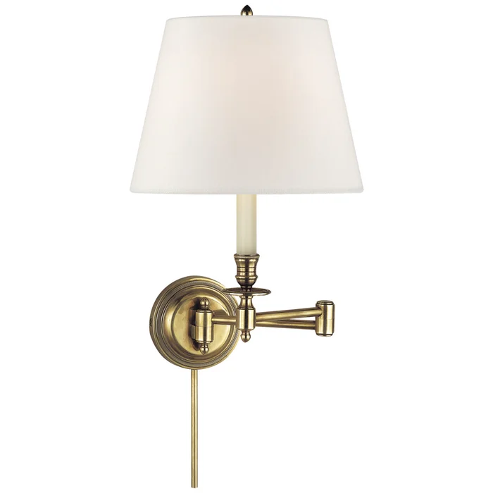 Candle Stick One Light Swing Arm Wall Sconce in Hand-Rubbed Antique Brass (268|S 2010HAB-L)