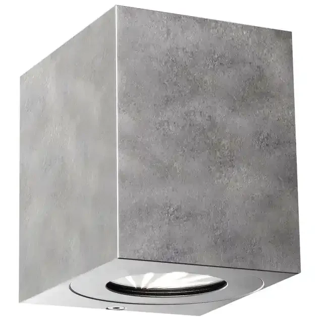 Canto Kubi 2 LED Galvanized With Clear Glass IP44 Up/Down Wall Light