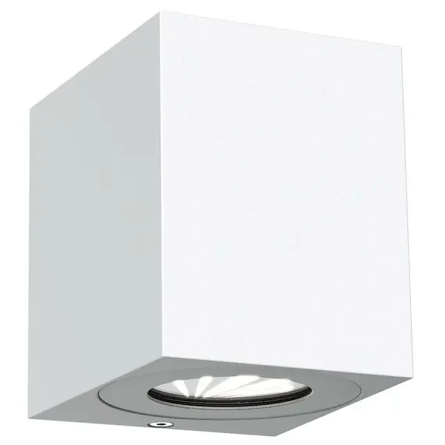 Canto Kubi 2 LED White With Clear Glass IP44 Up/Down Wall Light