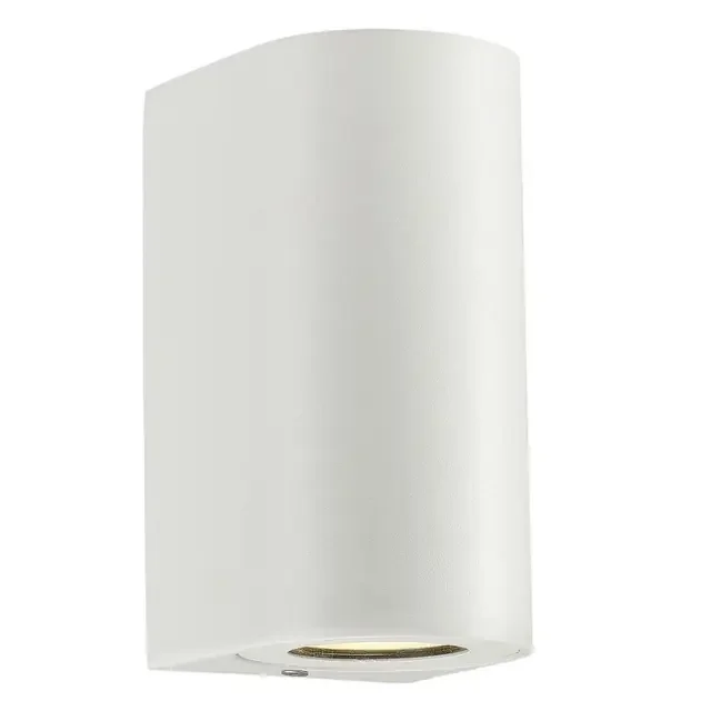 Canto Maxi 2 LED White With Clear Glass IP44 Up/Down Wall Light