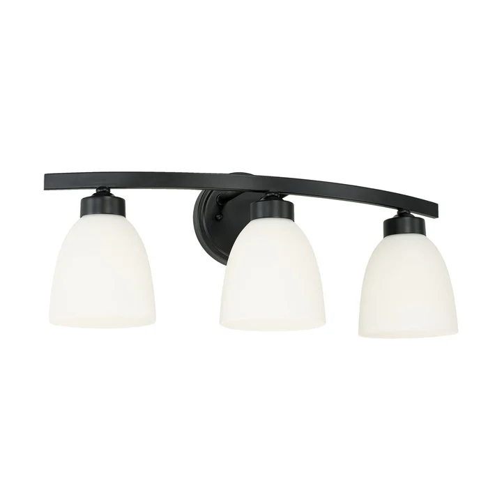 Capital Lighting 114331MB-333 Jameson Three Light Vanity, Matte Black