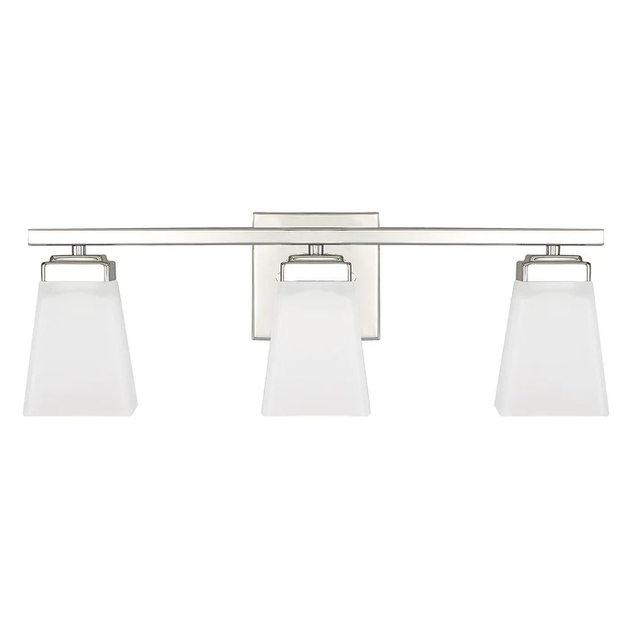 Capital Lighting 114431PN-334 Baxley Three Light Vanity, Polished Nickel