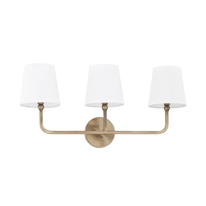 Capital Lighting 119331AD-674 Dawson Three Light Vanity, Aged Brass