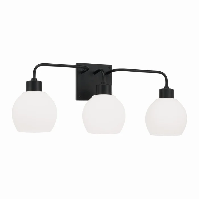 Capital Lighting 120031MB-540 Tanner Three Light Vanity, Matte Black