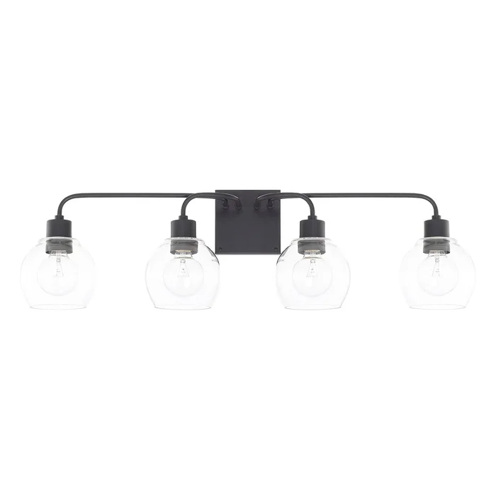 Capital Lighting 120041MB-426 Tanner Four Light Vanity, Matte Black