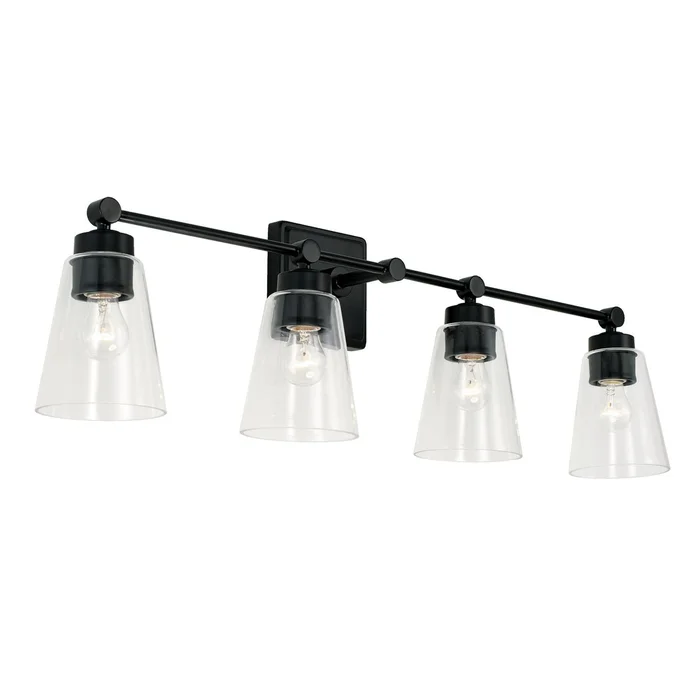 Capital Lighting 121841MB-432 Rory Four Light Vanity, Matte Black