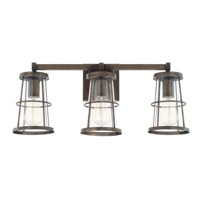Capital Lighting 127431NG Beaufort Three Light Vanity, Nordic Grey