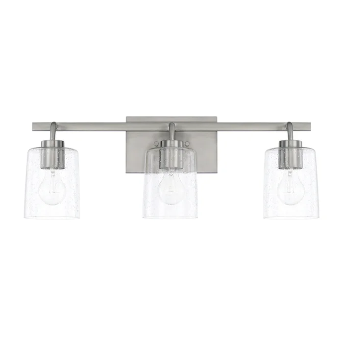 Capital Lighting 128531BN-449 Greyson Three Light Vanity, Brushed Nickel