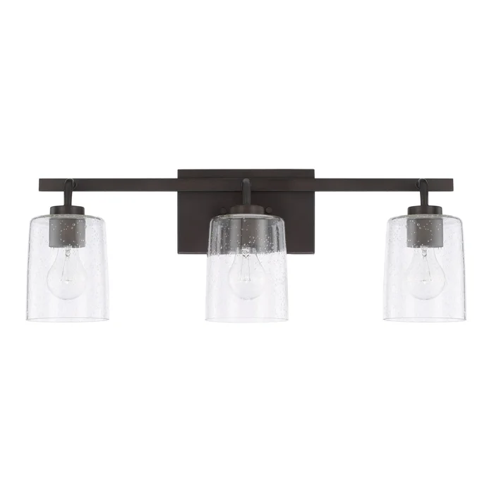 Capital Lighting 128531BZ-449 Greyson Three Light Vanity, Bronze