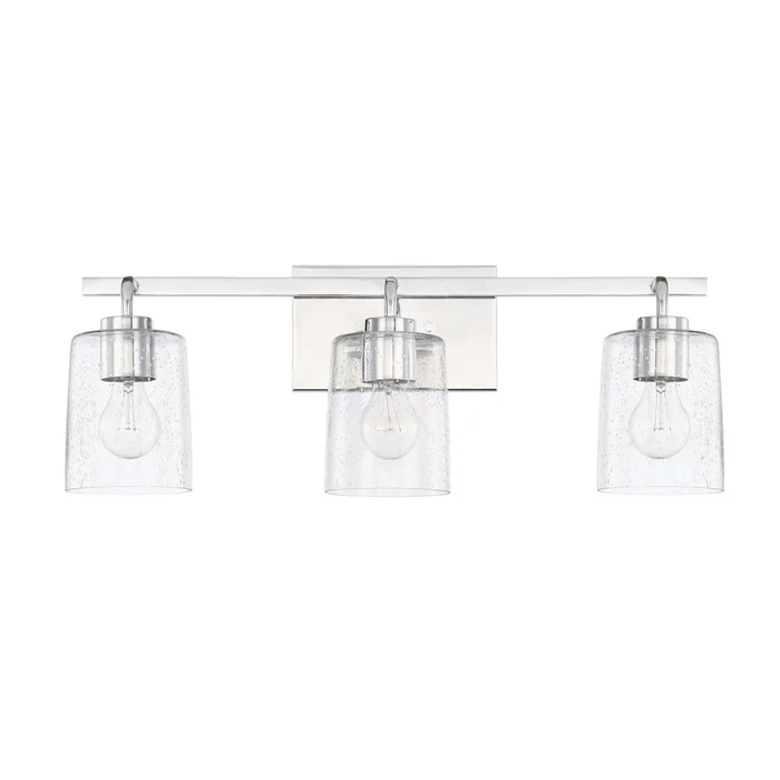 Capital Lighting 128531CH-449 Greyson Three Light Vanity, Chrome