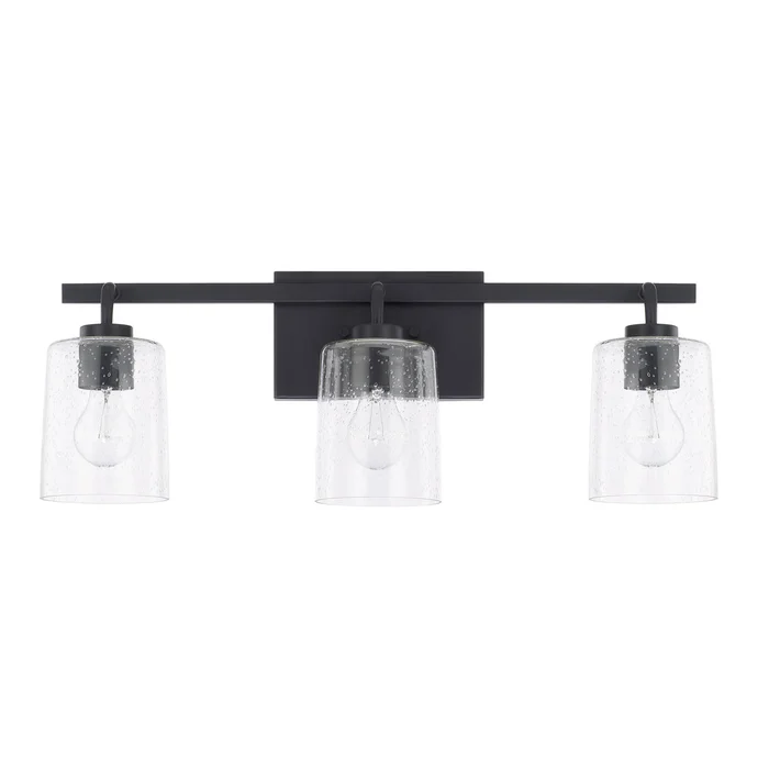 Capital Lighting 128531MB-449 Greyson Three Light Vanity, Matte Black
