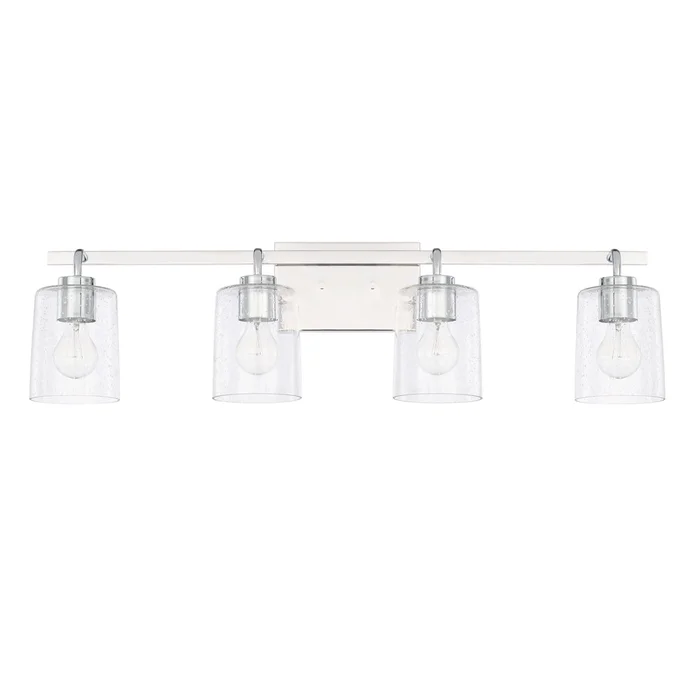 Capital Lighting 128541CH-449 Greyson Four Light Vanity, Chrome