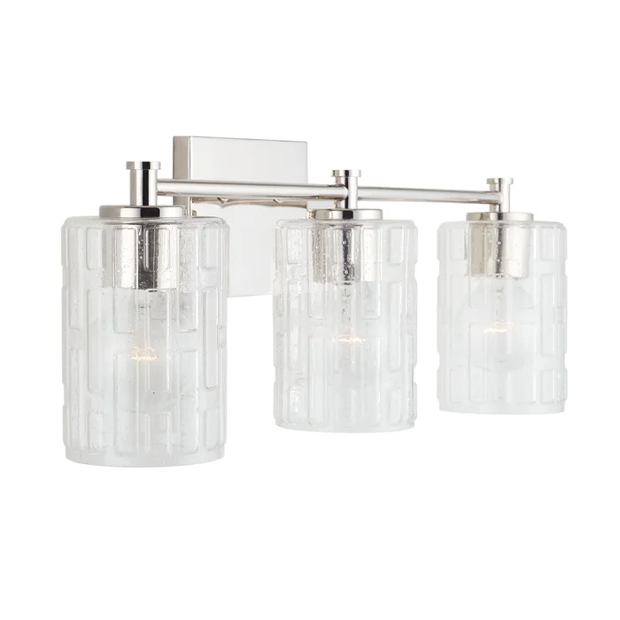 Capital Lighting 138331PN-491 Emerson Three Light Vanity, Polished Nickel