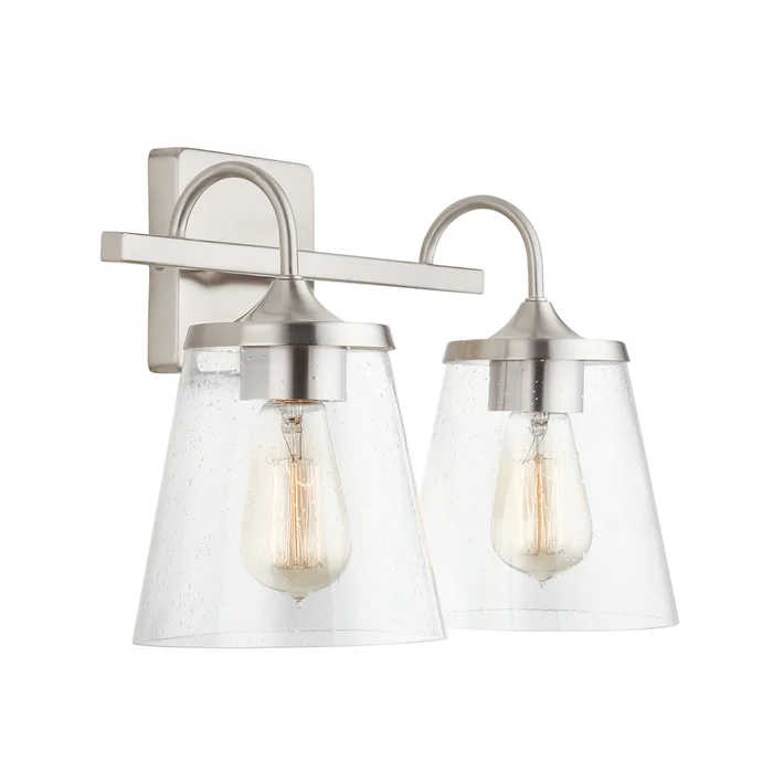Capital Lighting 139122BN-496 Jayne Two Light Vanity, Brushed Nickel
