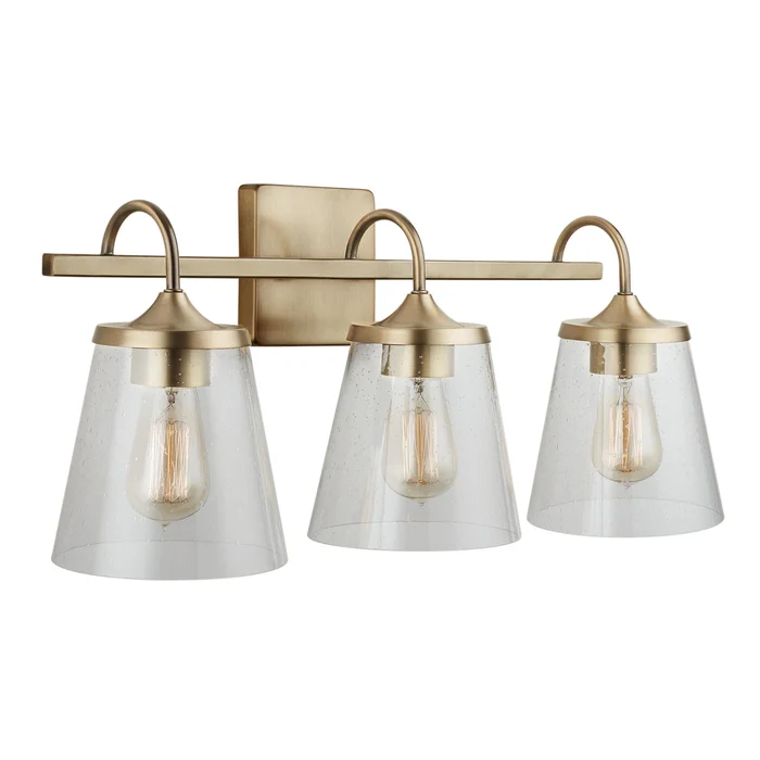 Capital Lighting 139132AD-496 Jayne Three Light Vanity, Aged Brass