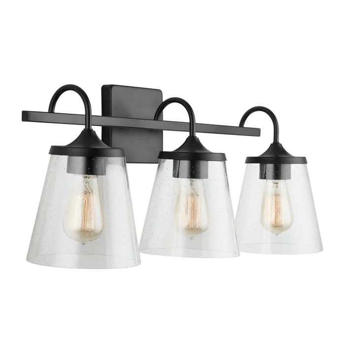 Capital Lighting 139132MB-496 Jayne Three Light Vanity, Matte Black