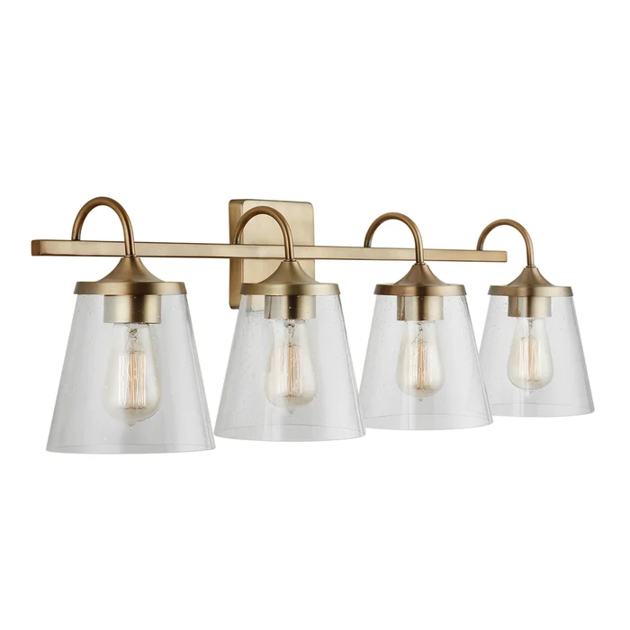 Capital Lighting 139142AD-496 Jayne Four Light Vanity, Aged Brass