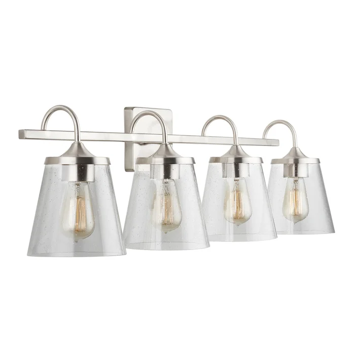 Capital Lighting 139142BN-496 Jayne Four Light Vanity, Brushed Nickel