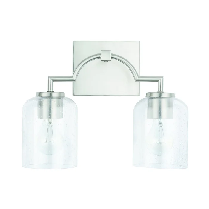 Capital Lighting 139321BN-500 Carter Two Light Vanity, Brushed Nickel