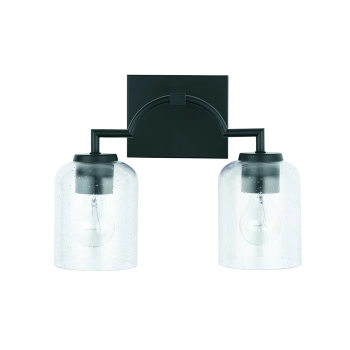 Capital Lighting 139321MB-500 Carter Two Light Vanity, Matte Black
