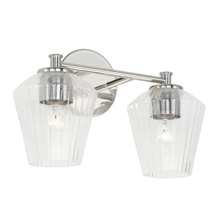Capital Lighting 141421PN-507 Beau Two Light Vanity, Polished Nickel