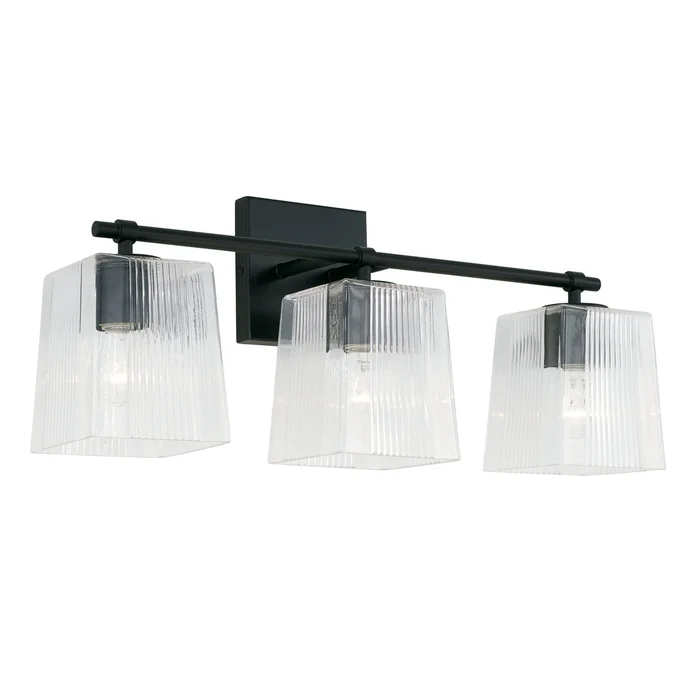 Capital Lighting 141731MB-508 Lexi Three Light Vanity, Matte Black