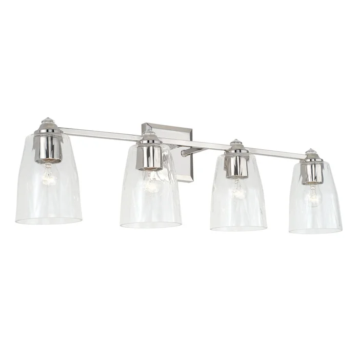 Capital Lighting 141841PN-509 Laurent Four Light Vanity, Polished Nickel