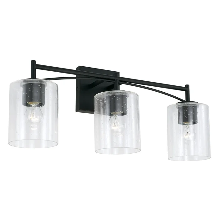 Capital Lighting 142031MB-510 Peyton Three Light Vanity, Matte Black