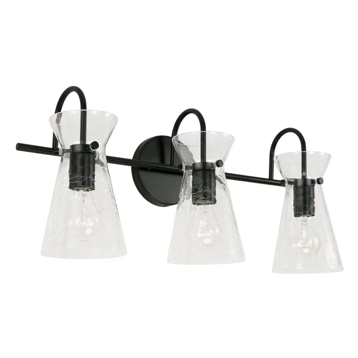 Capital Lighting 142431MB Mila Three Light Vanity, Matte Black