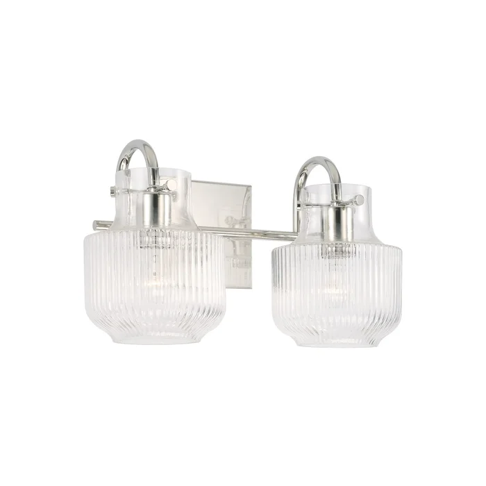 Capital Lighting 145121PN Nyla Two Light Vanity, Polished Nickel